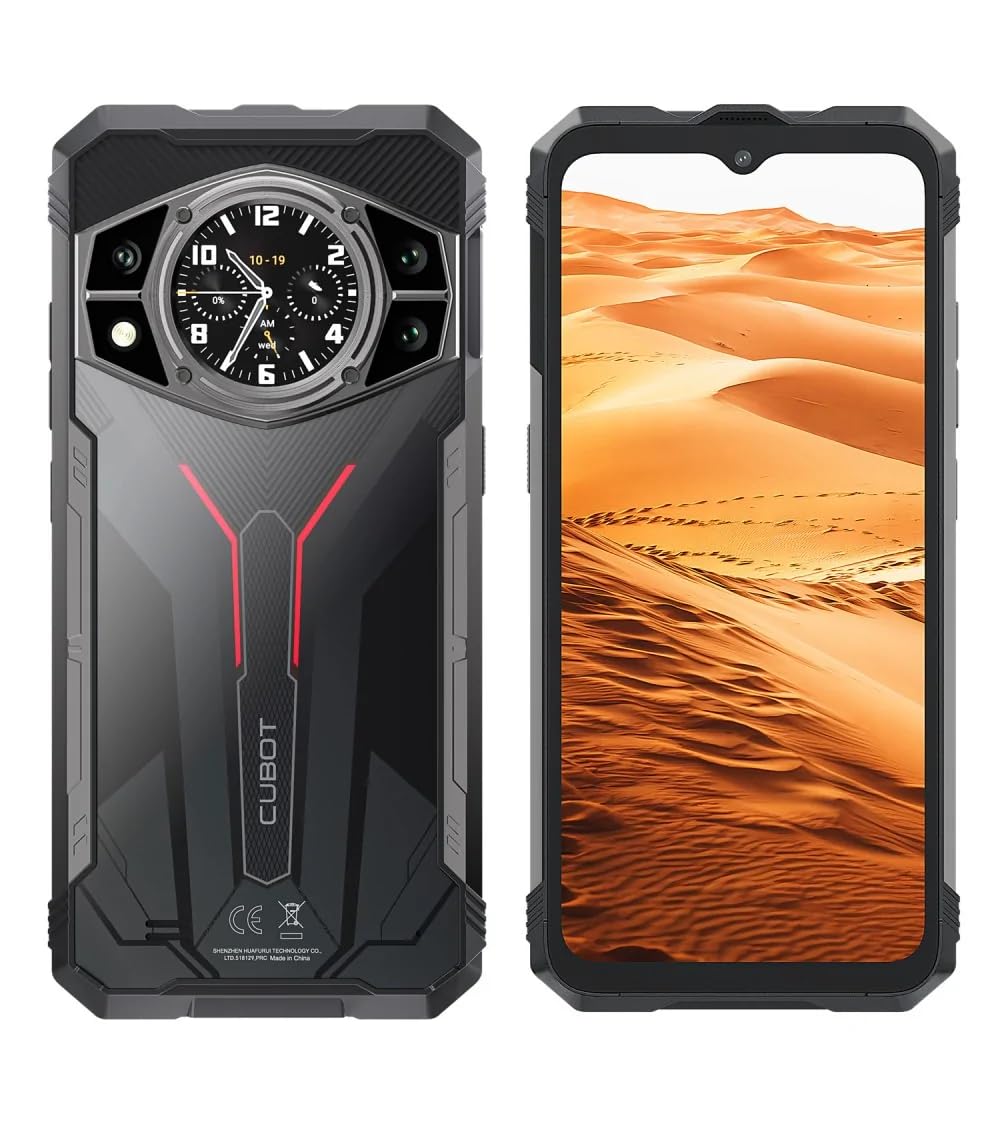 Cubot Kingkong AX - 6.6" FHD+ 120Hz, 12GB RAM, 256GB storage, 100MP camera, 5100mAh battery, Android 14, black