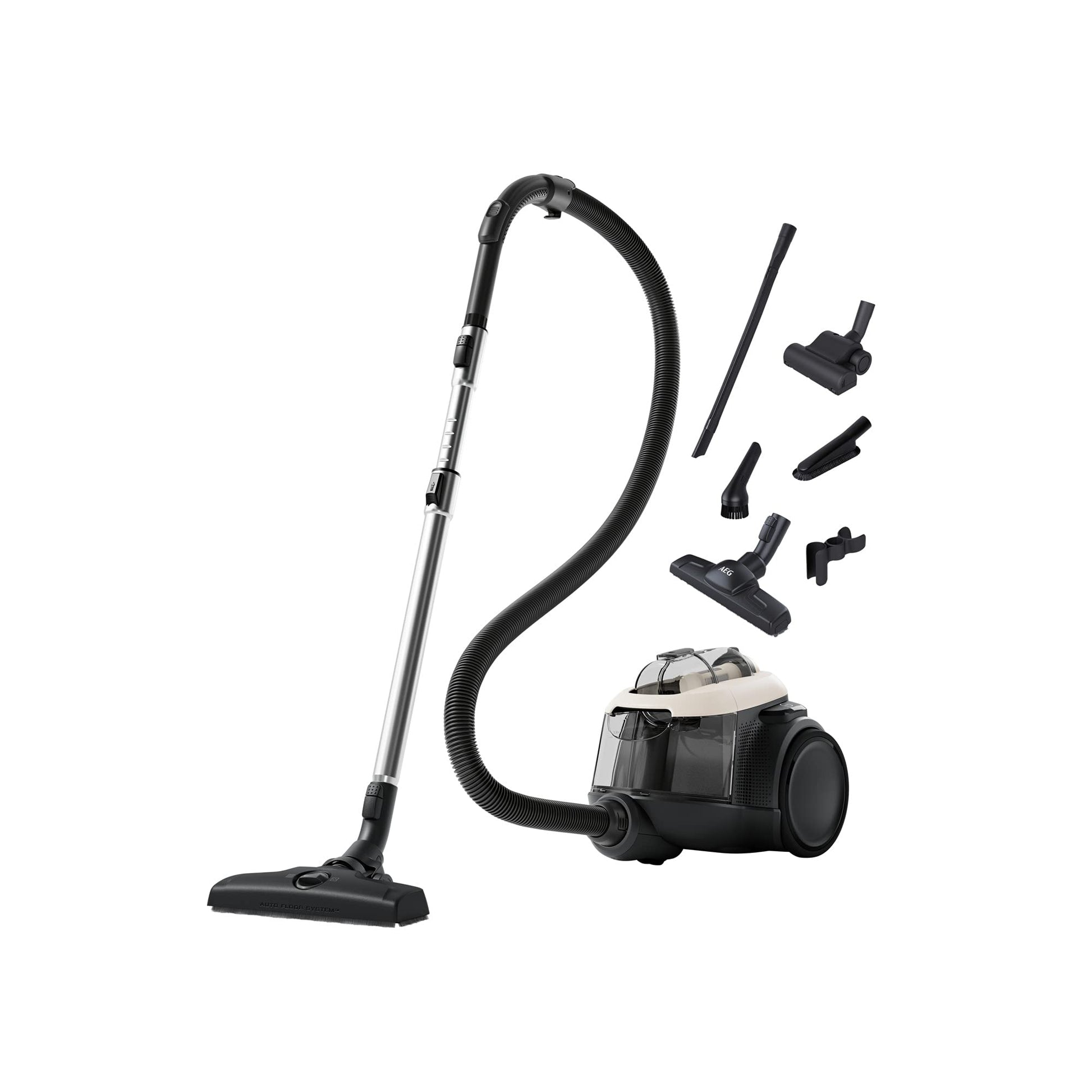 AEG HYGIENIC 6000 AL61H4SW - 550W bezmaisu putekļsūcējs, 12m kabelis, 6 pakāpju filtrācija, viegla iztukšošana, balts.
