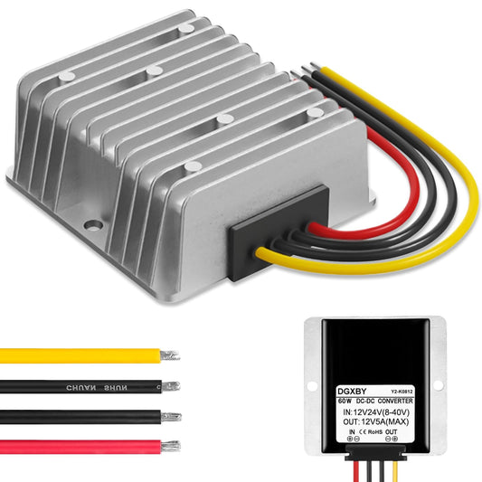 DC-DC sprieguma pārveidotājs 8-40V uz 12V 5A 60W, sprieguma regulators ventilatora motoram