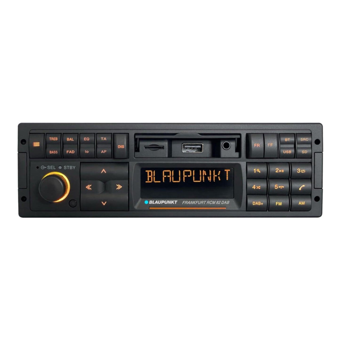 1-DIN auto magnetola Blaupunkt Frankfurt RCM 82 DAB ar DAB+, Bluetooth, AUX, USB, SD kartes slotu, stūres vadību un brīvroku funkciju