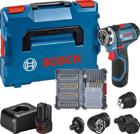 Bosch Professional 12V akumulatora urbjmašīna GSR 12V-15 FC - FlexiClick sistēma, 2x 2.0 GBA akumulators, 40 gab. piederumu komplekts