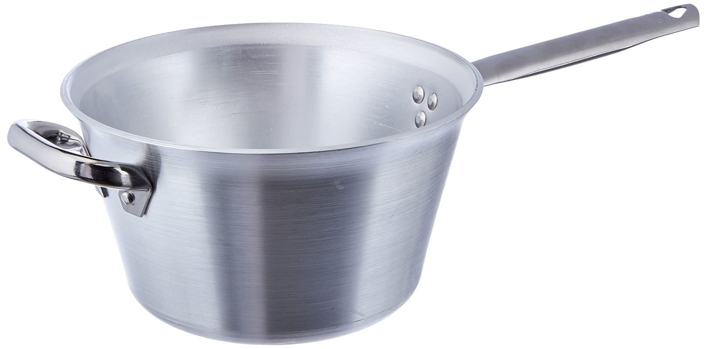 Pentole Agnelli almr1165pi24 Polenta - Induction-ready aluminum pot with steel handle, 24x24x12 cm, ideal for cooking polenta.