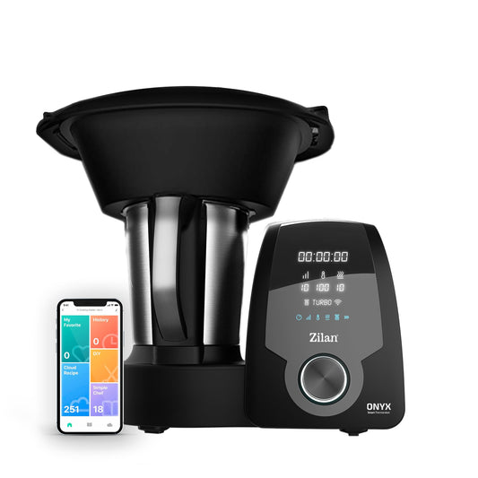 Zilan ONYX Thermo robots daudzfunkcionāla virtuves iekārta ar Wi-Fi, 30 funkcijas, digitālais LED displejs, iebūvēts svars, 3.3L, 1700W