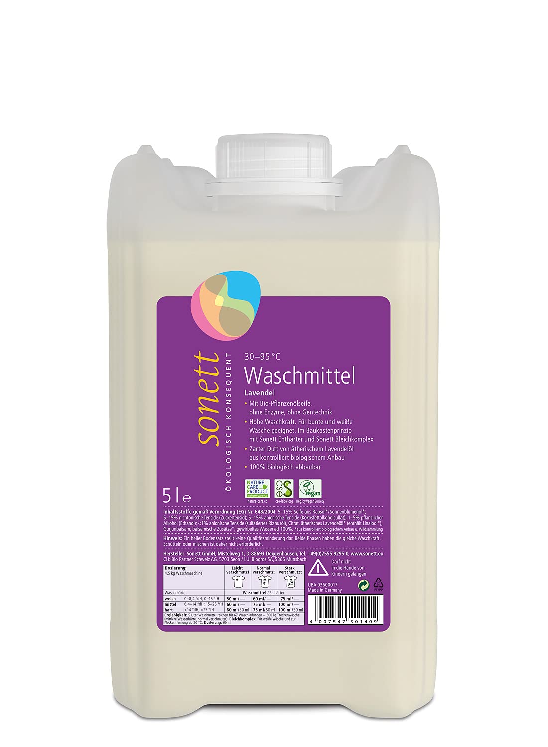 Šķidrais veļas mazgāšanas līdzeklis Sonett Lavendel, 5 L
