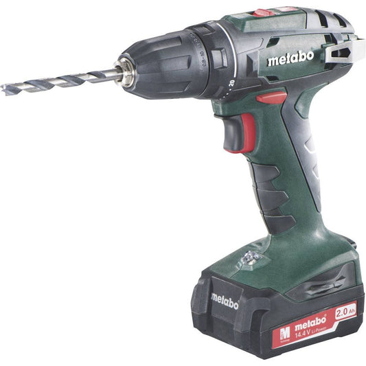 Metabo akumulatora urbjmašīna BS 14.4 - 14.4V, 2x Li-Ion, SC 30 lādētājs, plastmasas koferis, 2 x 2 Ah kapacitāte