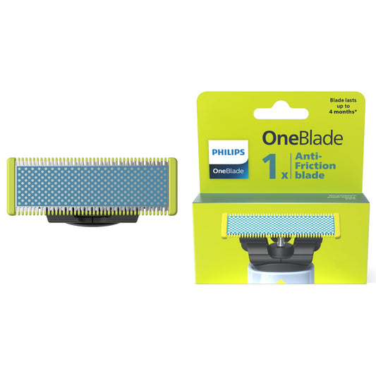Philips OneBlade First Shave asmens, piemērots visiem OneBlade un OneBlade Pro modeļiem, īpaši jutīgai sejas ādai, oriģināls no Philips, 1 gab. (modelis QP215/50)