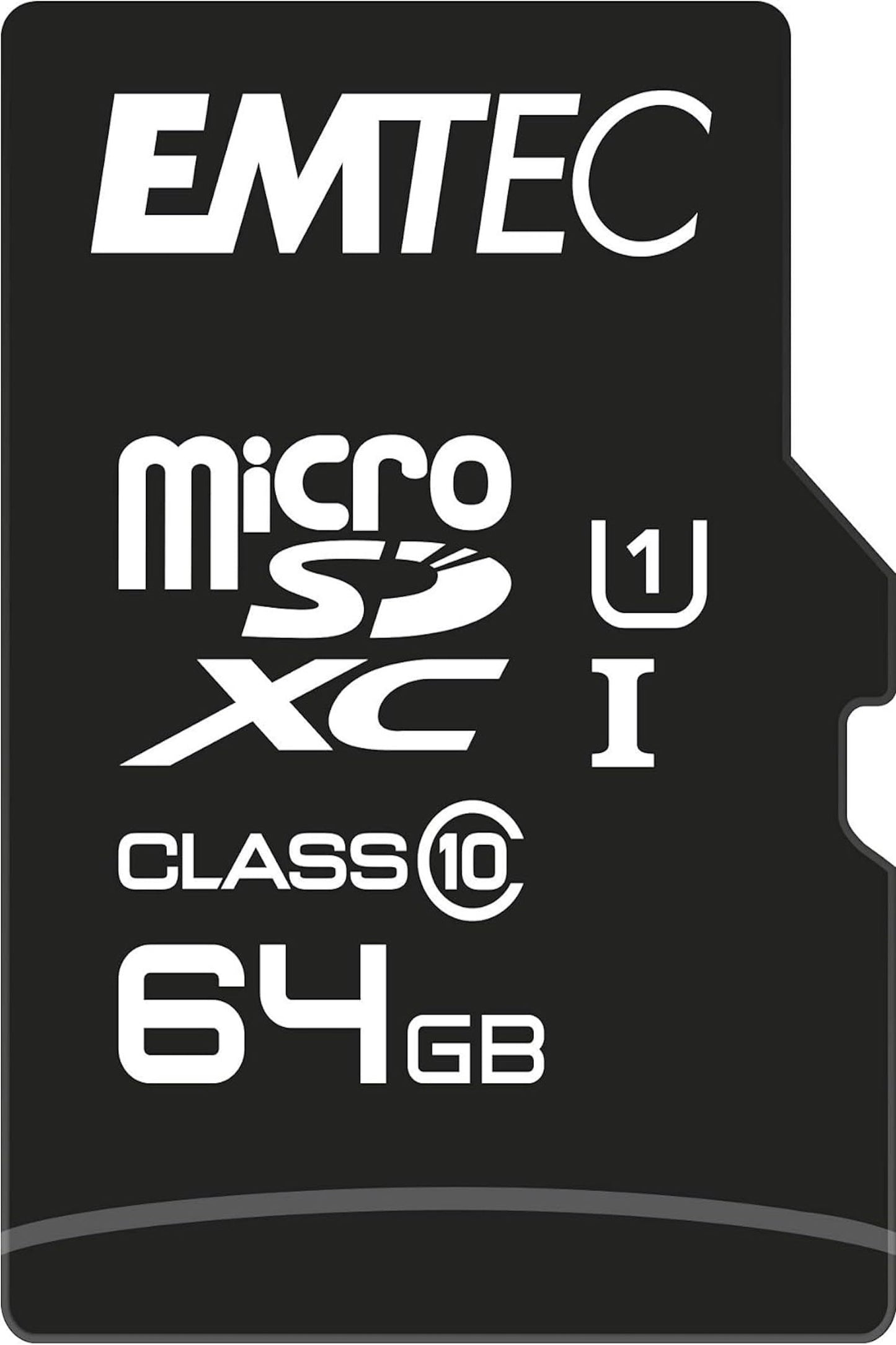 Emtec ECMSDM64GXC10 EliteGold 64GB microSDXC atmiņas karte - augsta ātruma, SD adapteris UHS-I, U1, līdz 85 MB/s
