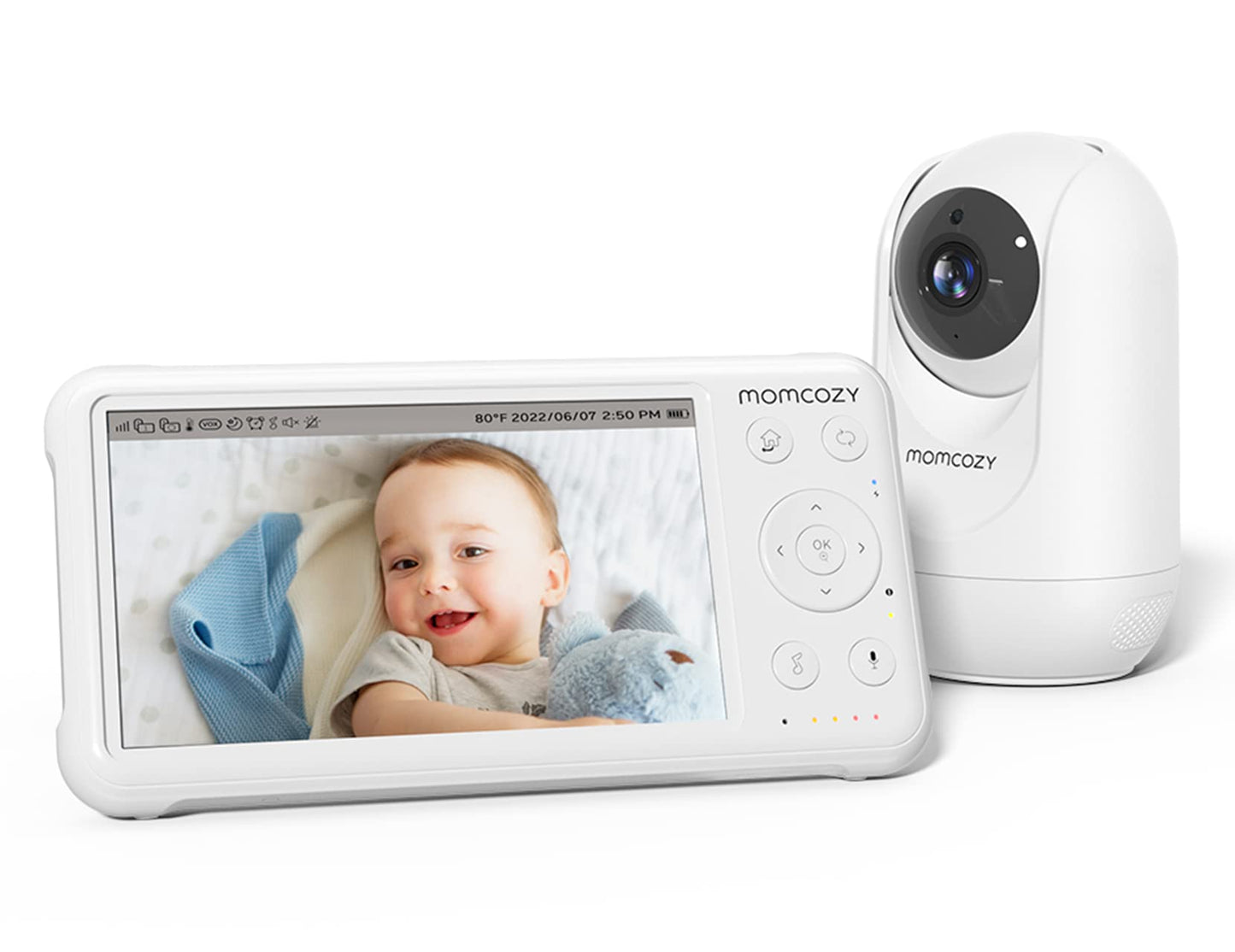 Mazuļa monitors ar kameru Momcozy BM01 bez Wi‑Fi, 5 collu mazuļa monitors