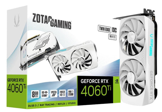 Zotac Gaming RTX4060 Ti Twin Edge OC 8GB - Dual-fan cooling, overclocked performance, ideal for gaming and graphics tasks.