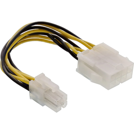 InLine 26633A Power Adapter - 8-pin ATX2.0 to 4-pin ATX1.3, 0.15m length, efficient power connection for motherboards.