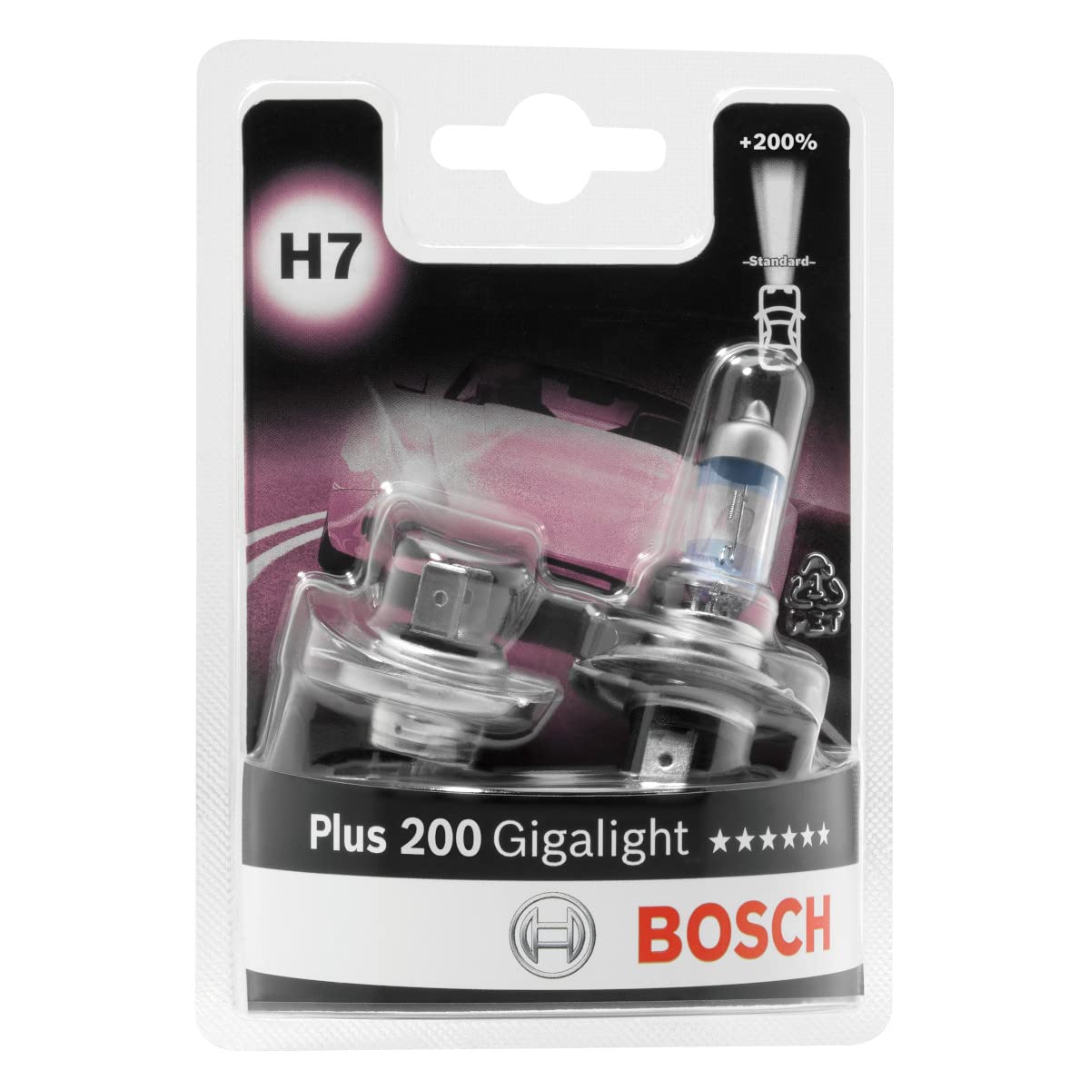 Automašīnas priekšējo lukturu spuldze Bosch Plus 200 Gigalight 1987301436, tālās gaismas lukturim, 12 V, 55 W