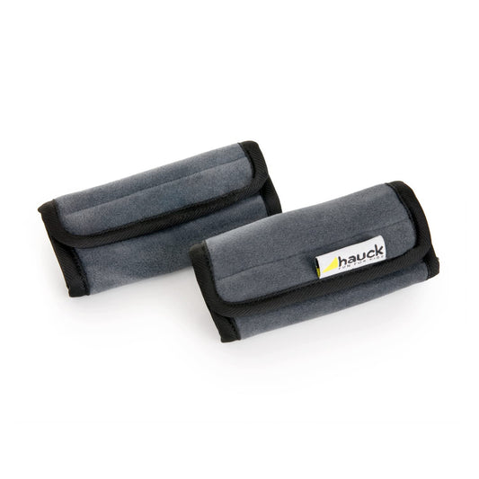 Bērnu drošības jostas polsteri hauck Smooth Me, pelēki, 2 gab., universāli autosēdeklītim, ratiņiem un velopiekabei, 3 x 6 x 13 cm