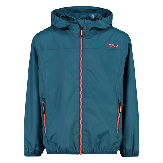 Bērnu lietus jaka CMP Unisex Kid Jacket Rain Fix Hood, Bluesteel, 164 EU