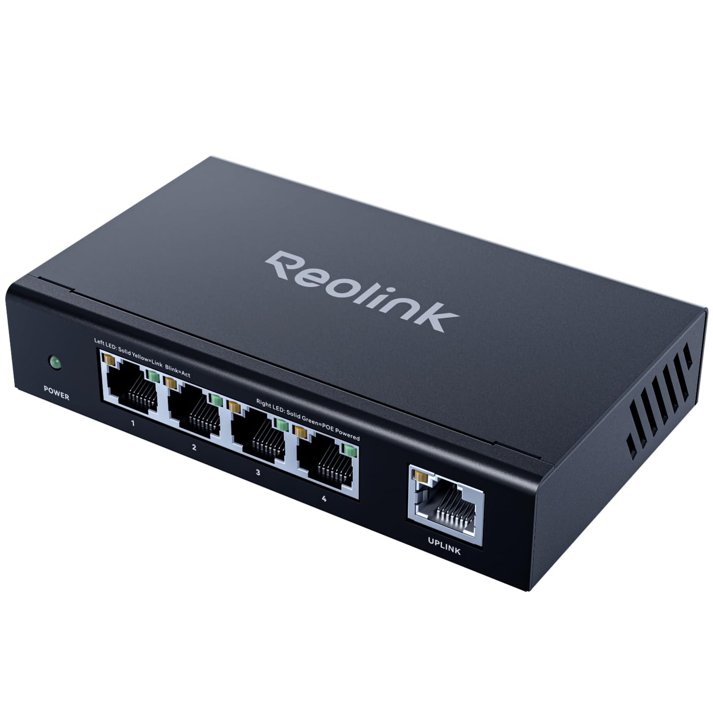 PoE slēdzis Reolink ar 4+1 pieslēgvietām un 65W adapteri, RLA-PS1E
