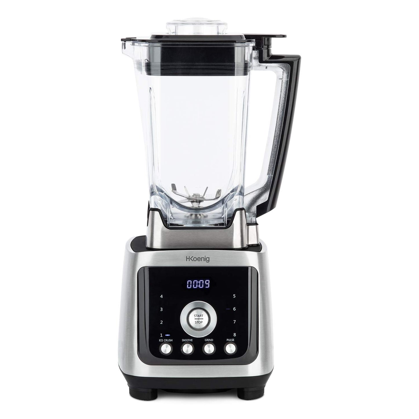 H.Koenig Power+ MXH880 - 2000W, 2L, stainless steel blades, LED display, 8 speeds, silver/black, ice crushing, smoothie making