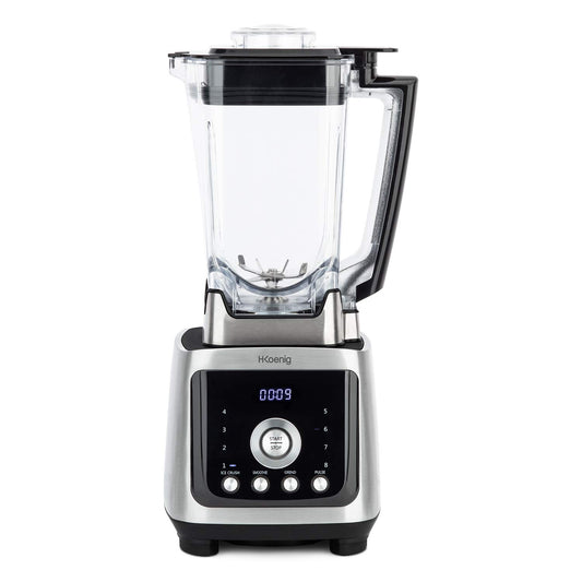 H.Koenig Power+ MXH880 - 2000W, 2L, stainless steel blades, LED display, 8 speeds, silver/black, ice crushing, smoothie making