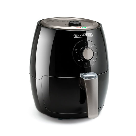 BLACK+DECKER BXAF2500E - Manuāla karstā gaisa fritēšanas ierīce, 2,5L, 1500W, bez eļļas, 30min taimeris, nelīpoša.