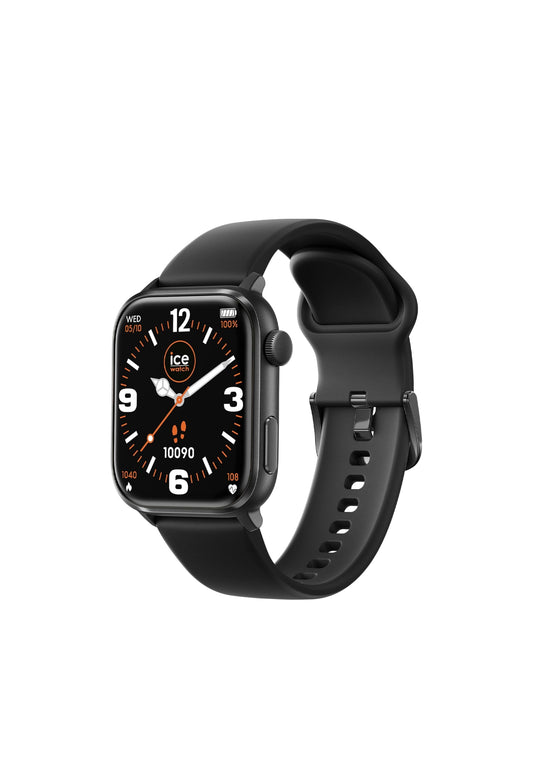 Ice-Watch ICE smart 3.0 Black - 1.78" AMOLED GPS smartwatch with silicone strap, rectangular design, sleek black finish.