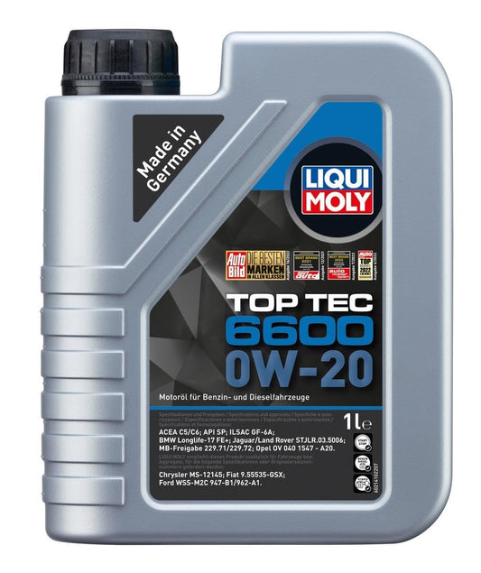 6. LIQUI MOLY Top Tec 6600 0W-20 | 1 L | sintēzes tehnoloģijas motorolie | Art.-Nr.: 21440
