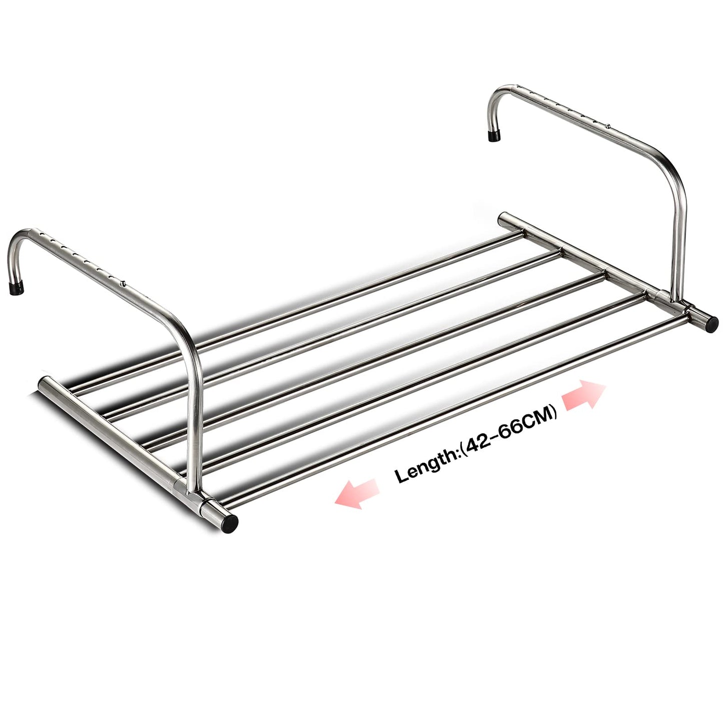 Veļas žāvētājs ANEWSIR izvelkams balkona veļas žāvētājs, dvieļu turētājs radiatoram, sienas žāvētājs iekštelpām un ārā, piekarināms žāvētājs (42-66 cm), nerūsējošais tērauds