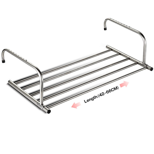 Veļas žāvētājs ANEWSIR izvelkams balkona veļas žāvētājs, dvieļu turētājs radiatoram, sienas žāvētājs iekštelpām un ārā, piekarināms žāvētājs (42-66 cm), nerūsējošais tērauds
