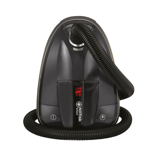 Nilfisk putekļsūcējs Select - pretalerģisks, HEPA filtrs, noņem ziedputekšņus, melns, piemērots grīdām un paklājiem.
