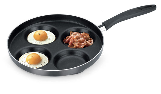Tescoma Presto cepamā panna Ø 24 cm - ar 4 iedobēm, izturīga, vienmērīga siltuma izkliede, ideāla cepšanai.