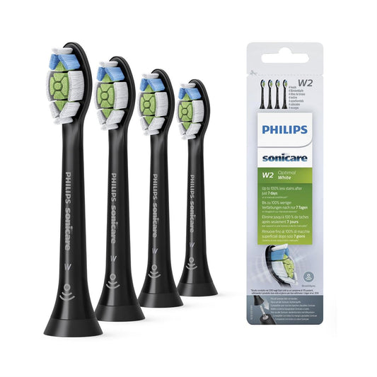Philips Sonicare Original W2 Optimal White Standarta zobu birstes galviņas elektriskajām zobu birstēm – 4 gab., melnā krāsā (modelis HX6064/11)