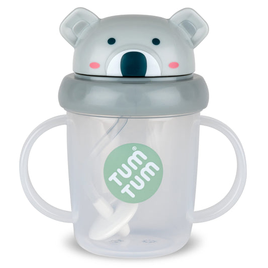 TUM TUM Tippy Up Free Flow Sippy Cup bez vārsta, mācību krūze mazuļiem, BPA nesaturoša, Kev Koala 200ml