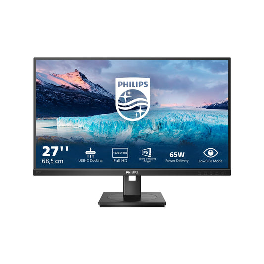 Philips 273S1 - 27" Full HD monitor, height adjustable, speakers, Adaptive Sync, HDMI, DisplayPort, USB-C, RJ45, black