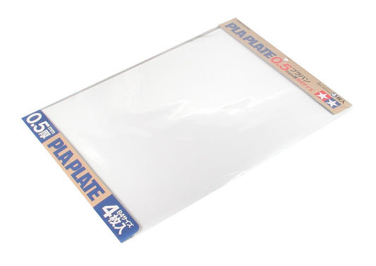 Plastmasas loksne Tamiya 70123, 0.5 mm, 4 gab., 257 x 364 mm, balta