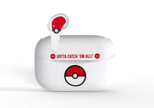 OTL Technologies Bluetooth austiņas V5.0 - Pokemon Pokeball dizains ar uzlādes kārbu, bezvadu un ērti lietojamas.
