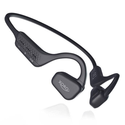 XORO KHB 35 - Atvērtās auss austiņas ar 8 stundu akumulatoru, Bluetooth, brīvroku režīmu, aizsardzību pret šļakatām.