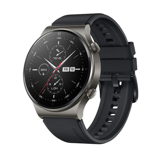 Huawei Watch GT 2 Pro Sport - Black, GPS, heart rate monitor, long battery life, fitness tracking features.