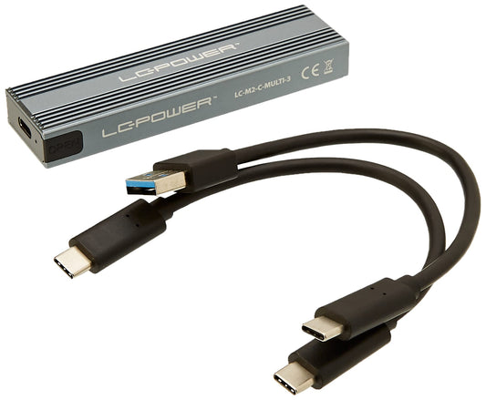 LC-Power M.2 LC-M2-C-MULTI-3 - USB 3.2 M.2 SSD enclosure for NVMe and SATA drives
