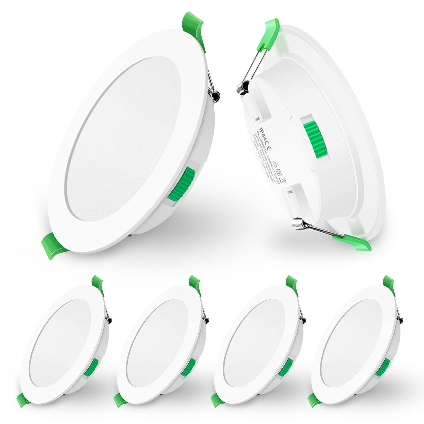 LED iebūvējamie prožektori ALUSSO 230V plāni 10W 800lm regulējami 3CCT 125-135mm 6 gab. komplektā