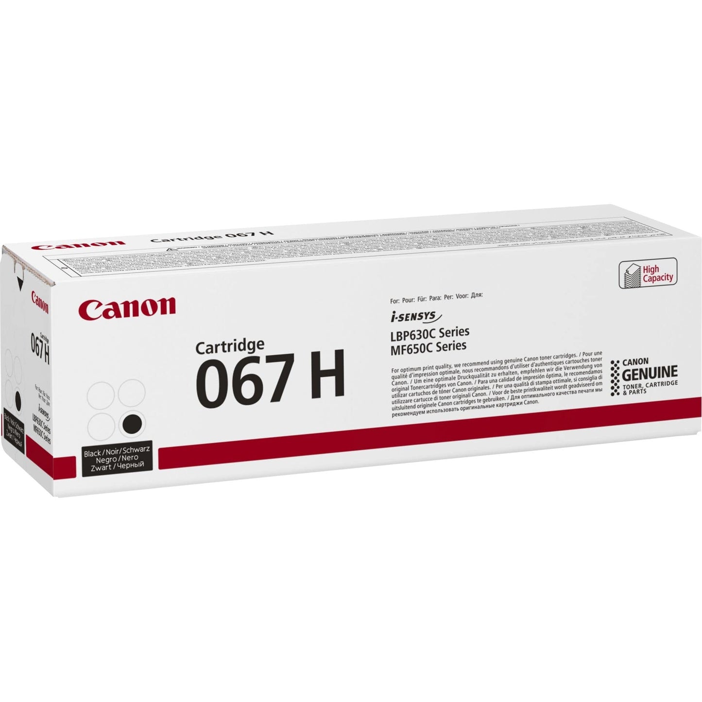 Canon 067 H Toner Cartridge - High capacity, black, original for i-SENSYS MF651Cw printer.