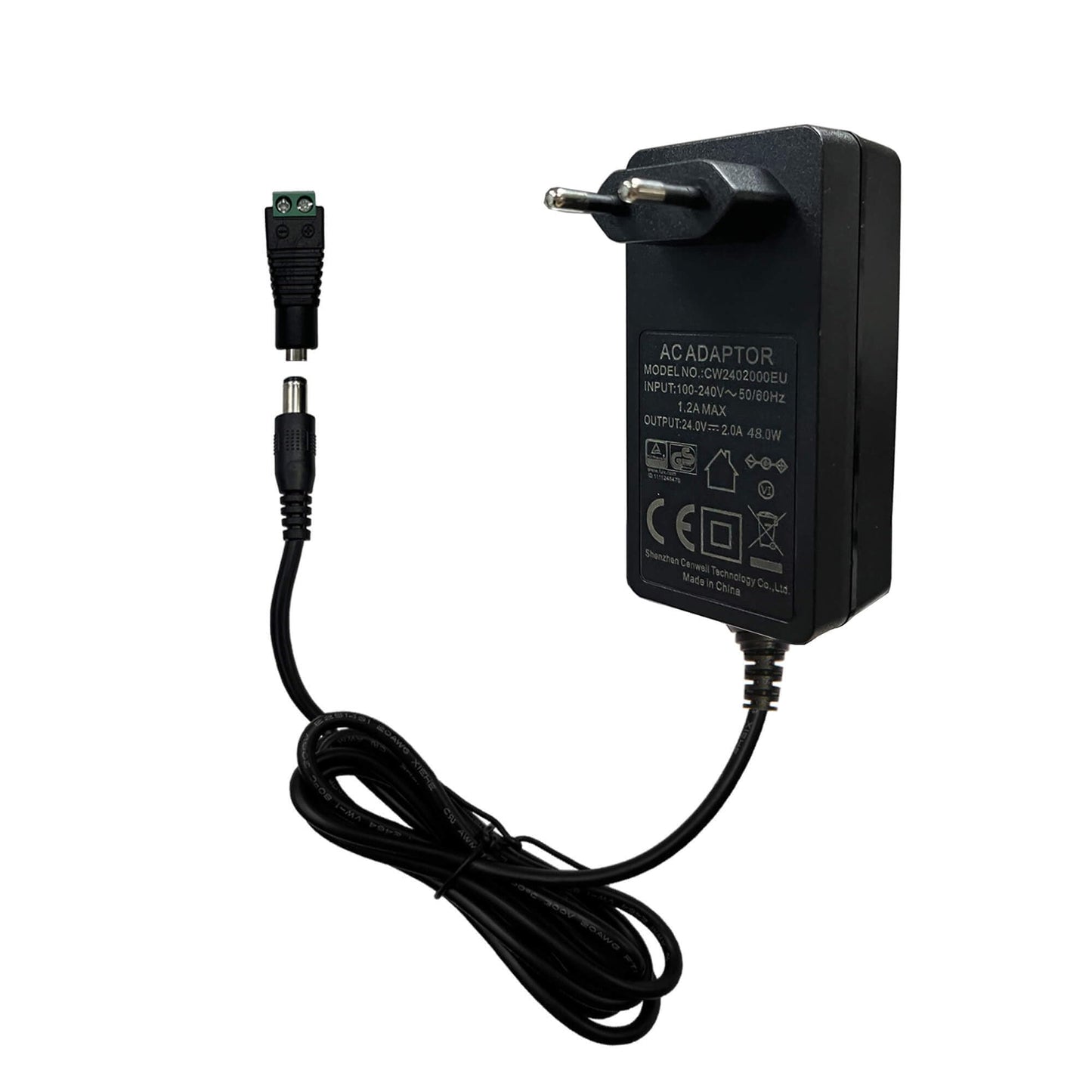 GIDEALED 24V barošanas bloks, DC24 V 2A barošanas avots, 48W adapteris 24v LED lentēm