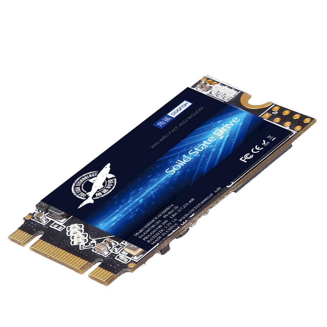 Dogfish M.2 2242 SSD 250GB - High-speed internal solid-state drive, compact 42x22mm design, ideal for enhanced storage performance.
