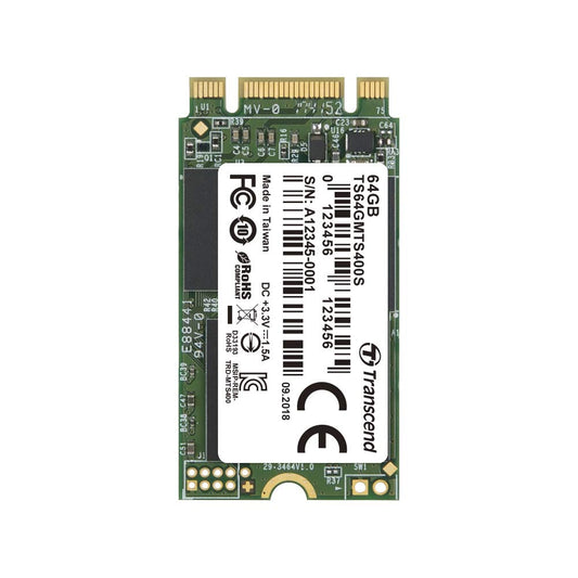 Transcend 64GB SATA III M.2 SSD - 6Gb/s speed, compact 42mm size, high-performance storage solution.
