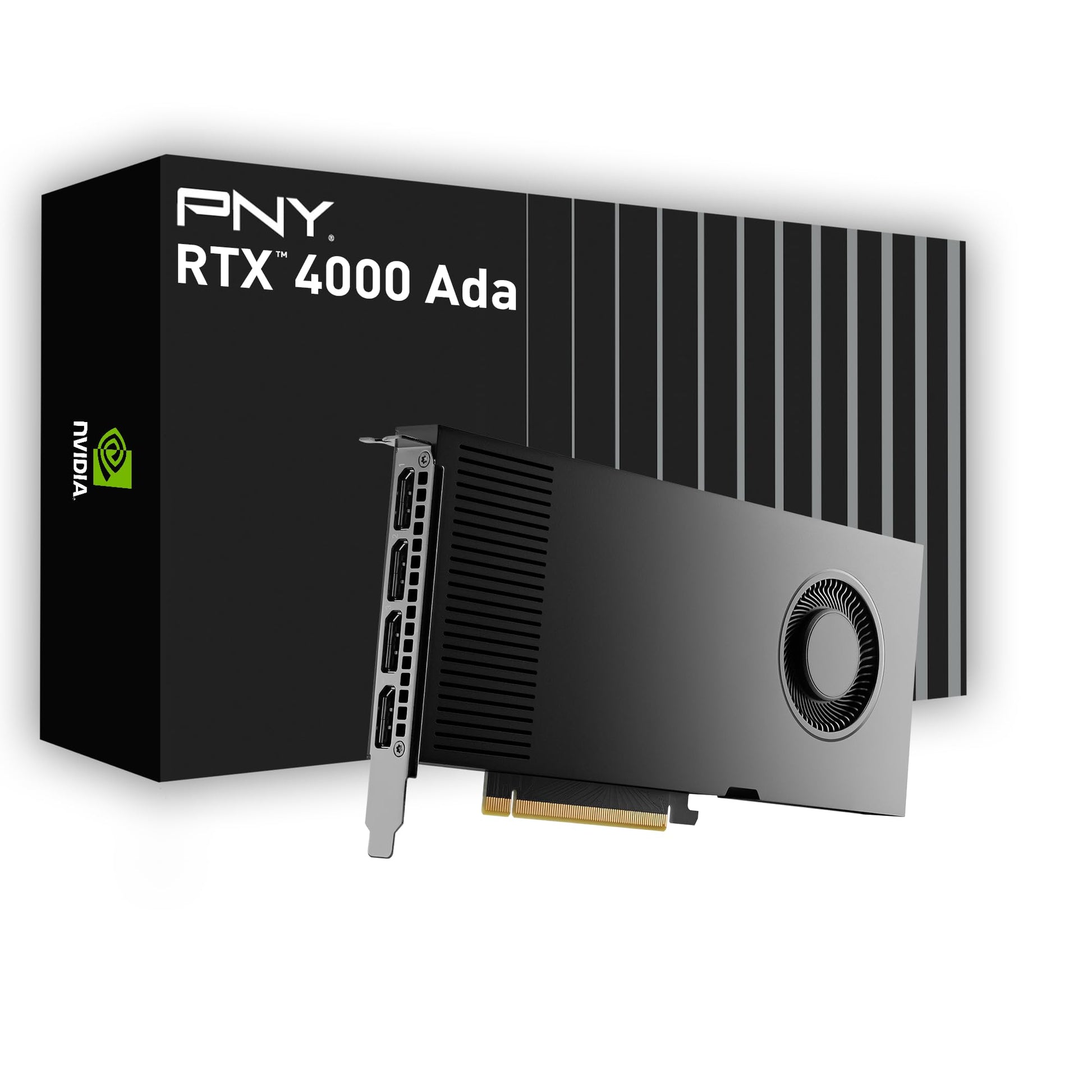 PNY NVIDIA RTX 4000 - 20GB GDDR6, PCIe 4.0, 4X DisplayPort, 8K support, ultra-quiet active cooling fan