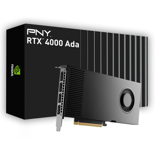 PNY NVIDIA RTX 4000 - 20GB GDDR6, PCIe 4.0, 4X DisplayPort, 8K support, ultra-quiet active cooling fan