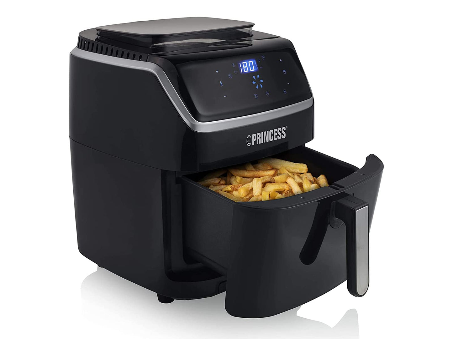 Princess Dampf-Heißluftfritteuse - 2-in-1 tvaika katls un Airfryer, 6,5 L, 8 programmas, enerģijas efektīvs, līdz 9 personām.
