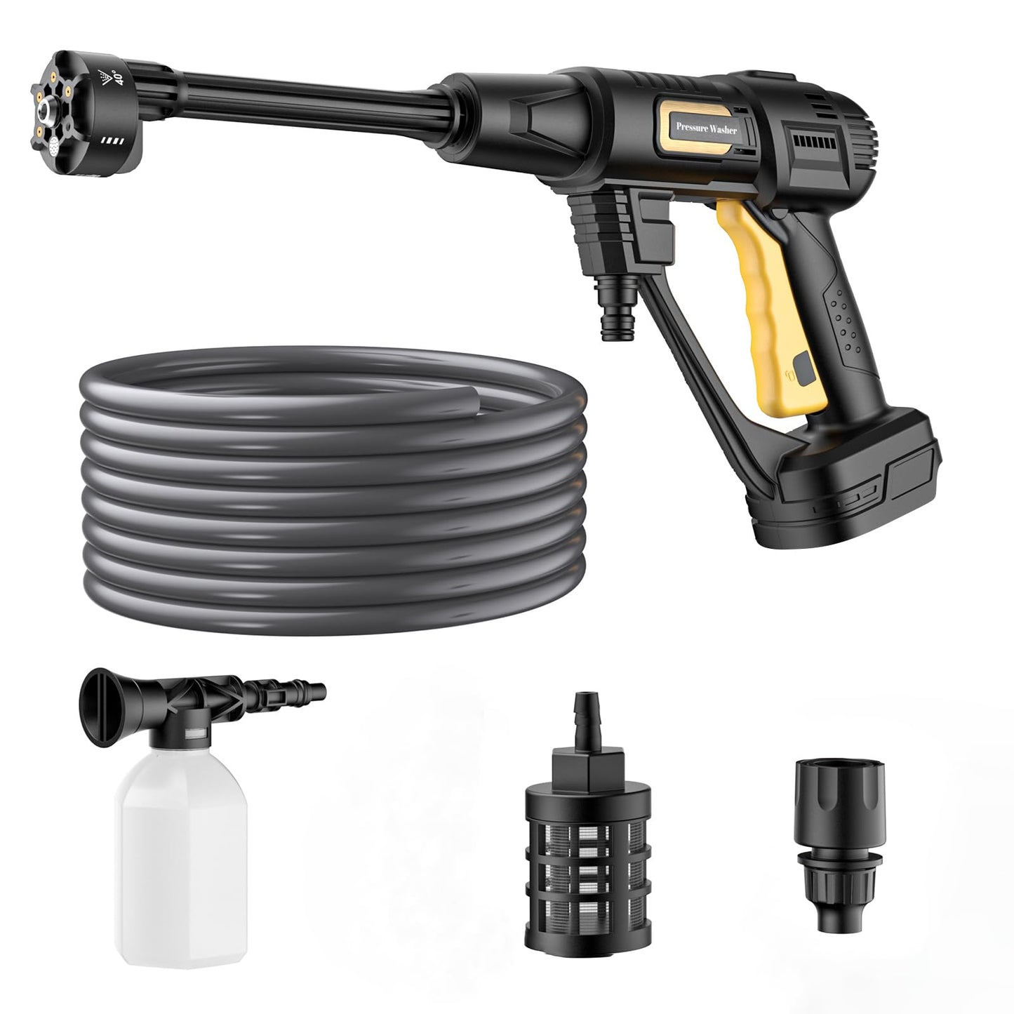 Akumulatora augstspiediena mazgātājs Makita 18V, mobila tīrīšanas pistole ar 6-in-1 sprauslu, 21V, 20 Bar, 4 L/min