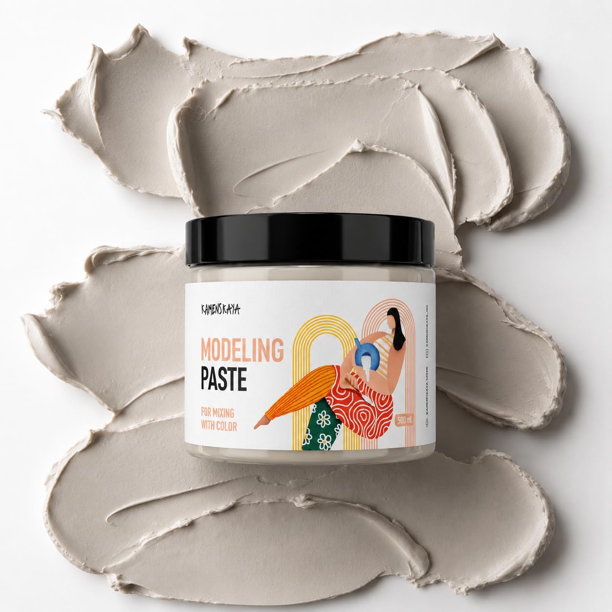 Strukturpaste mākslas akrilgleznošanai KAMENSKAYA, 500 ml (815 g)