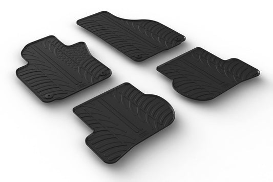 Gledring teikums gumijas paklāji saderīgi ar Skoda Octavia IV sedanu/kombināciju 2020- bez e-Tec (T profils 4 daļās + montāžas klipi), melns