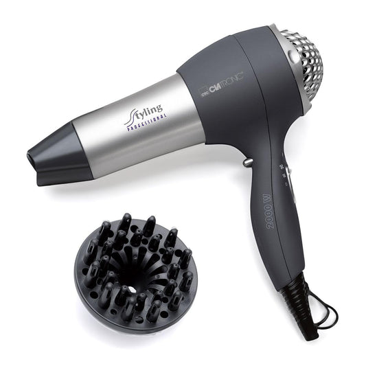 Clatronic® matu žāvētājs ar difuzoru un formas uzgali | Matu žāvētājs ar "Auksto pūšanu" spīdīgiem matiem | Matu fēns ar 3 jaudas līmeņiem un 2 ventilatora ātrumiem | 2000 vati | HTD 3055