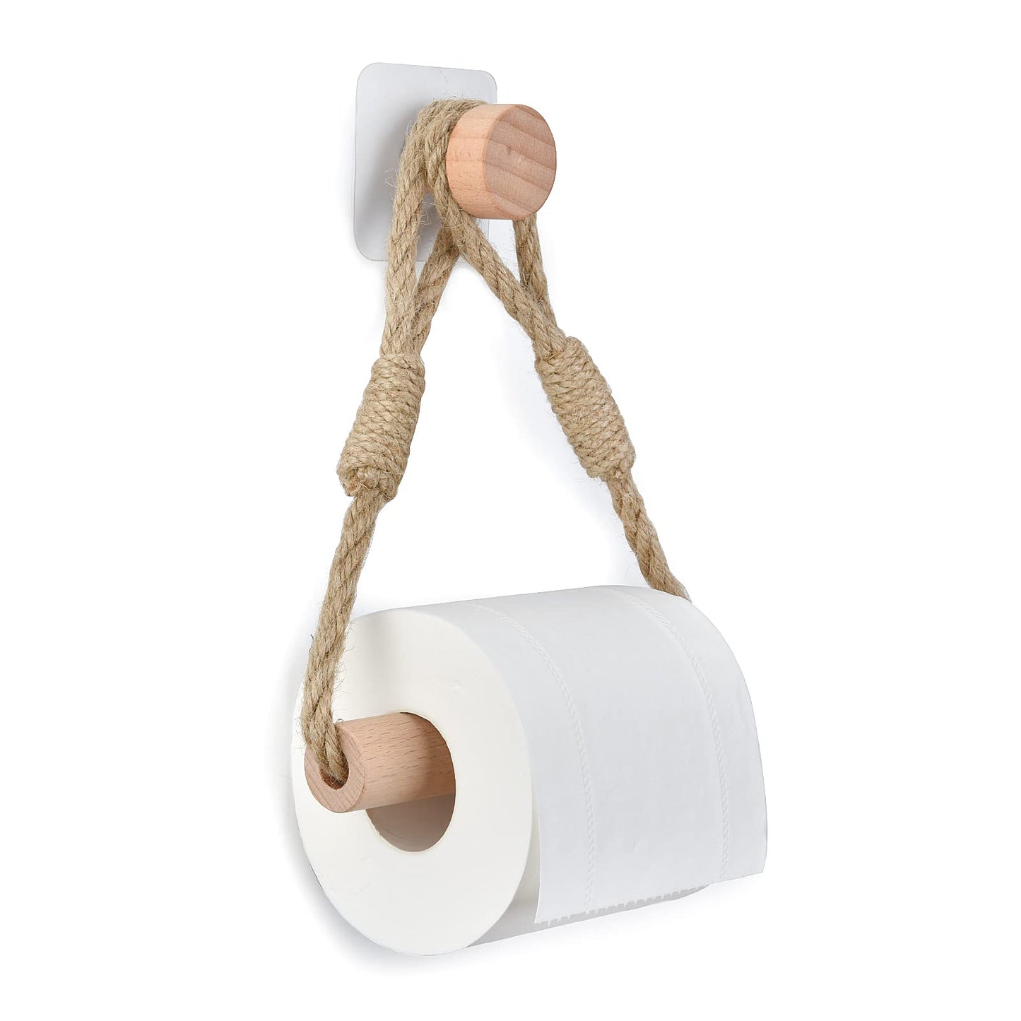 Tualetes papīra turētājs bez urbšanas, vintage tualetes papīra ruļļu turētājs, vintage dvieļu turētājs WC papīram vannas istabai, boho dekors, industriāls virves dizains