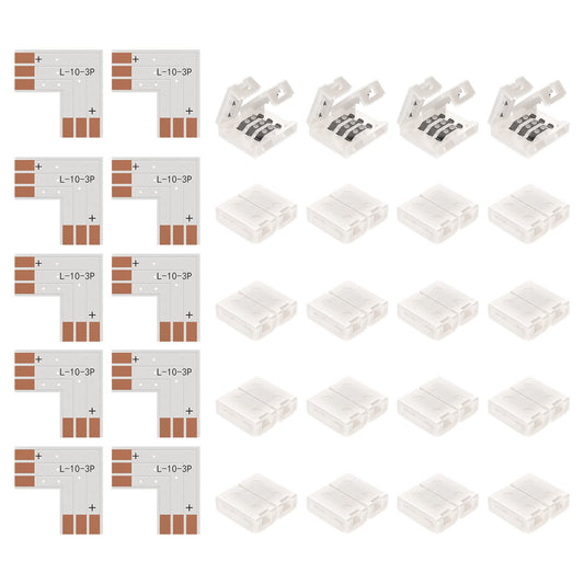 LED stūra savienotājs BTF-LIGHTING 3PIN WS2812B WS2811 SK6812, 10mm LED lentei