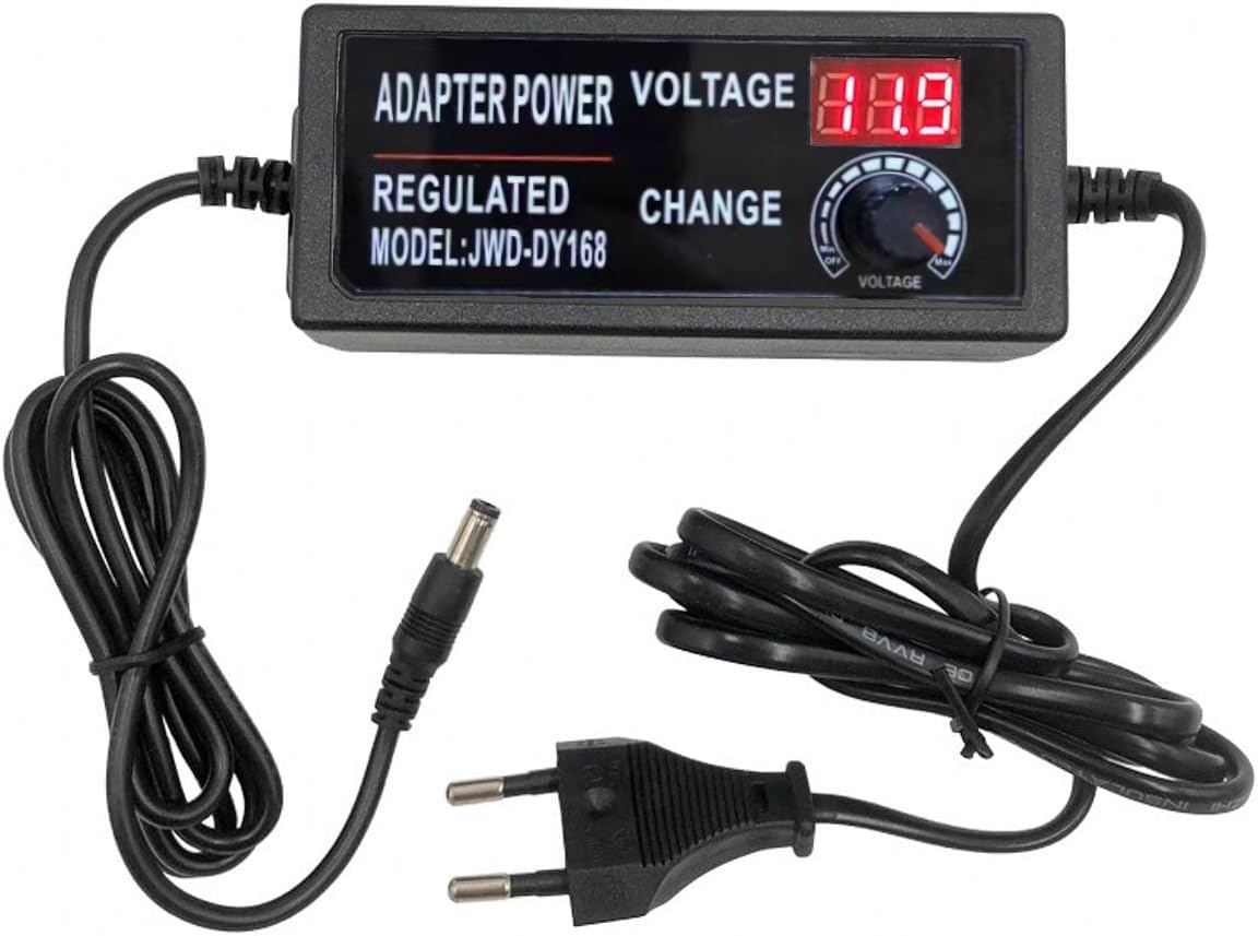 Regulējams barošanas avots JZK DC 3-12V 5A ar digitālo displeju, 60W Max, AC 100-240V uz DC 3V 4V 4,5V 5V 6V 7V 8V 9V 10V 12V universāls adapteris